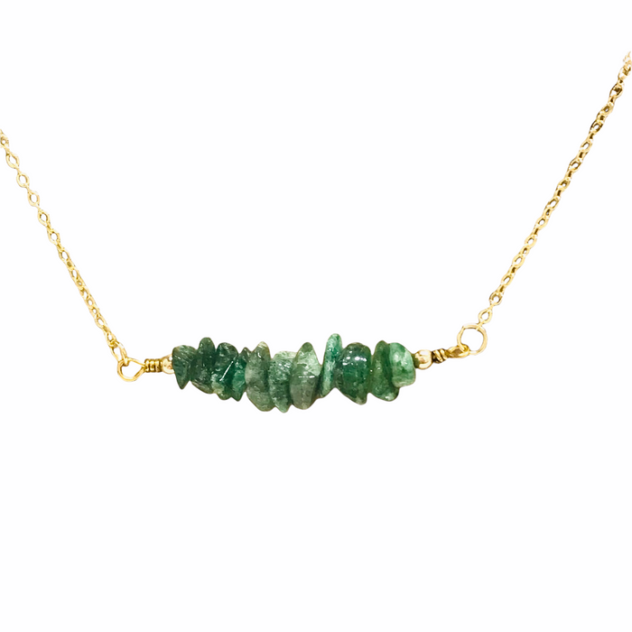 African Jade Gold Necklace