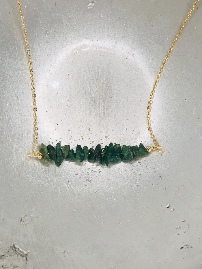 African Jade Gold Necklace
