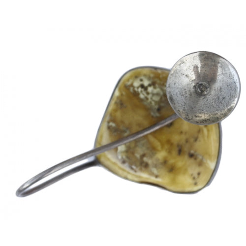 Amber Sterling Silver Candle Holder