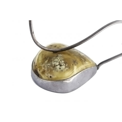 Amber Sterling Silver Candle Holder