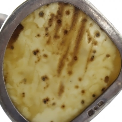 Amber Sterling Silver Candle Holder