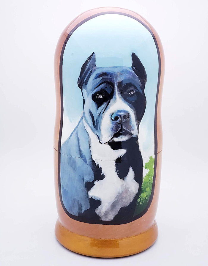 American Pitbull Stacking Doll Blue Nose Pit Set 7"Tall