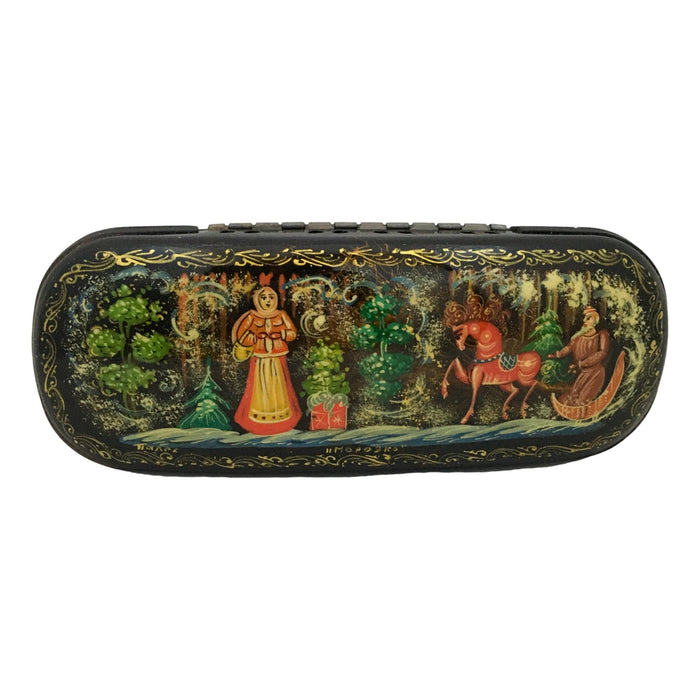 Eyeglass hard shell case hand painted