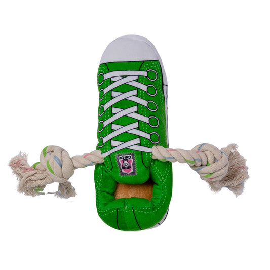 Jojo Modern Pets - Squeaking Comfort Plush Sneaker Dog Toy - Green