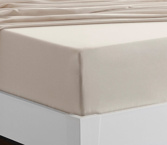 Soft Basic Sheet Set by Bedgear, beige, corner detail