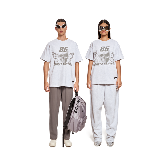 BUTTERFLY T-SHIRT- LIGHT GREY
