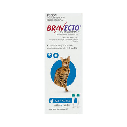 Bravecto - Spot On For Medium Cats (2.8 - 6.25 kg) Blue