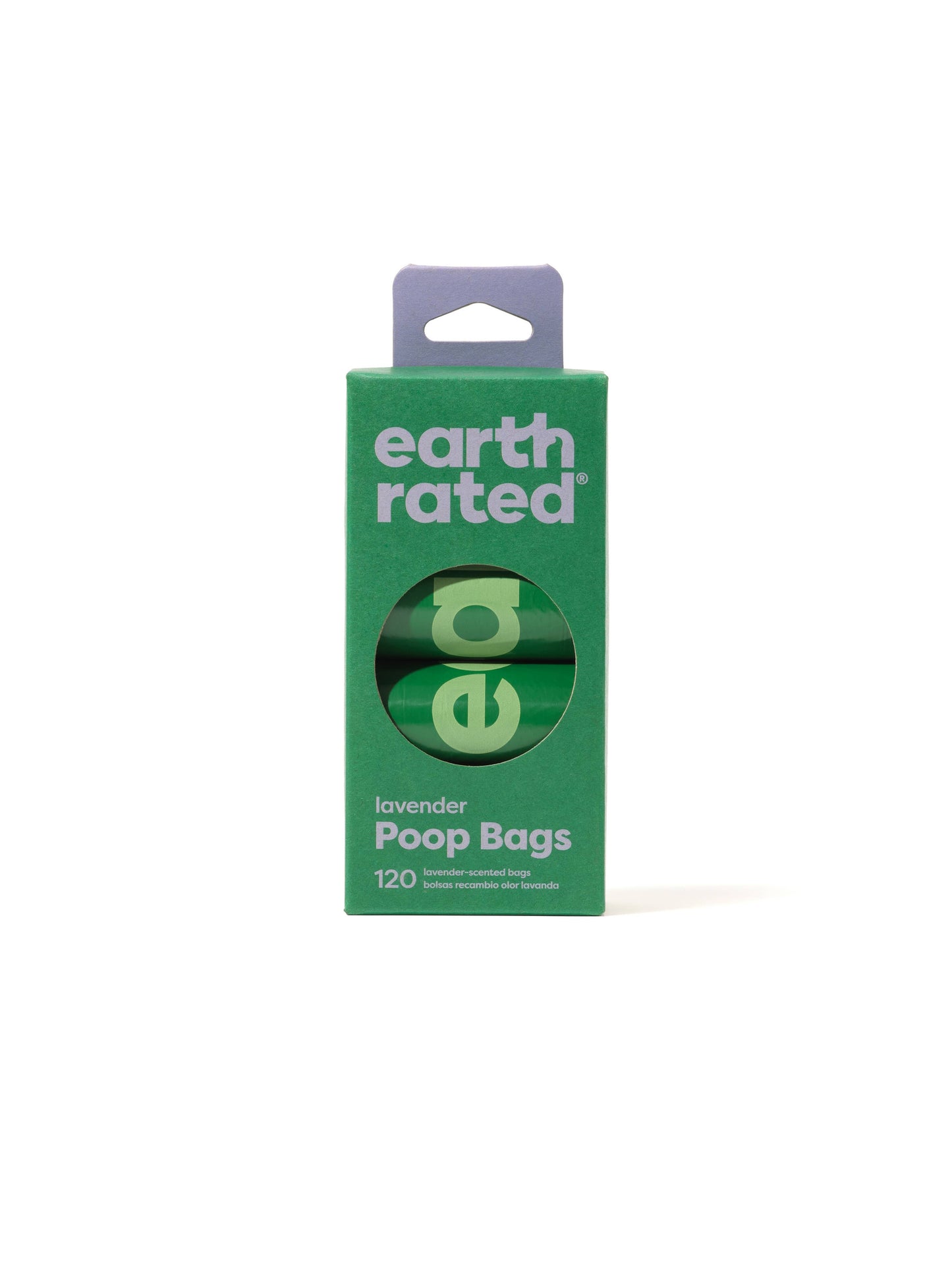 Earth Rated Lavender Poop Bags 120ct on 8 Refill Rolls 12cs