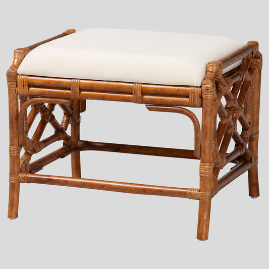 Calyx Rattan Ottoman by bali & pari — overall view