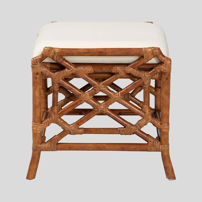 Calyx Rattan Ottoman by bali & pari — overall view