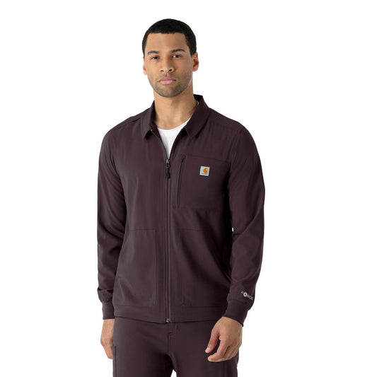 Carhartt Cross-Flex Men's Lightweight Scrub Jacket - Dark Sepia