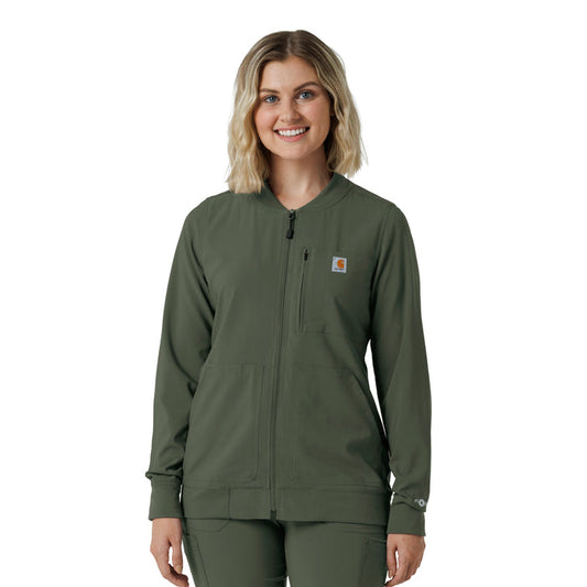 Force Cross-Flex Women's Lightweight Scrub Jacket Olive