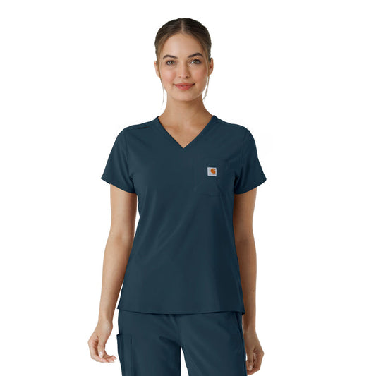 Force Cross-Flex Women's Tuck-In Scrub Top Navy