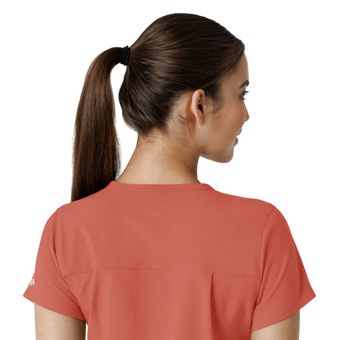 Force Cross-Flex Women's Tuck-In Scrub Top Dusty Cedar side detail 2