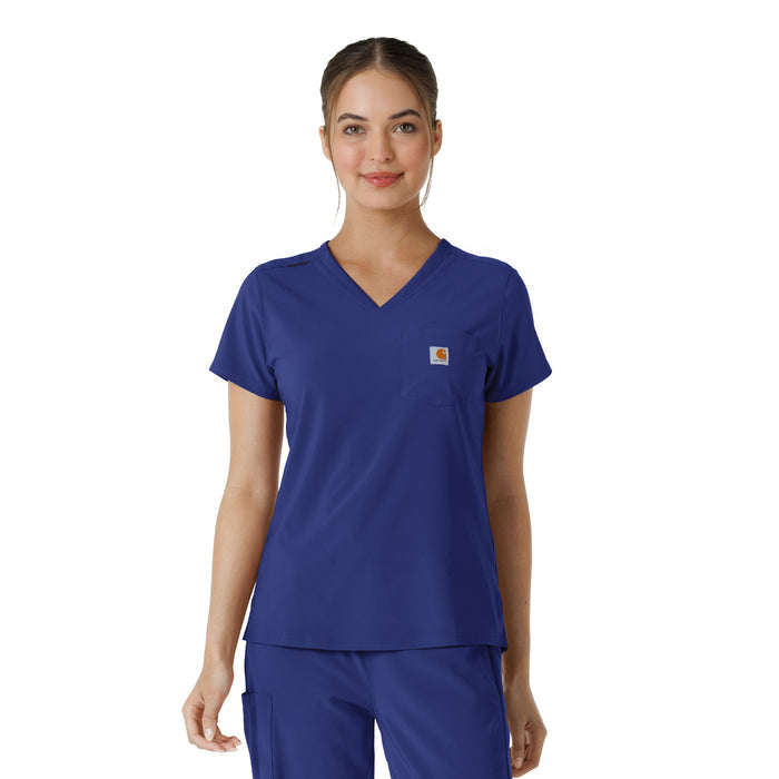 Force Cross-Flex Women's Tuck-In Scrub Top Galaxy Blue