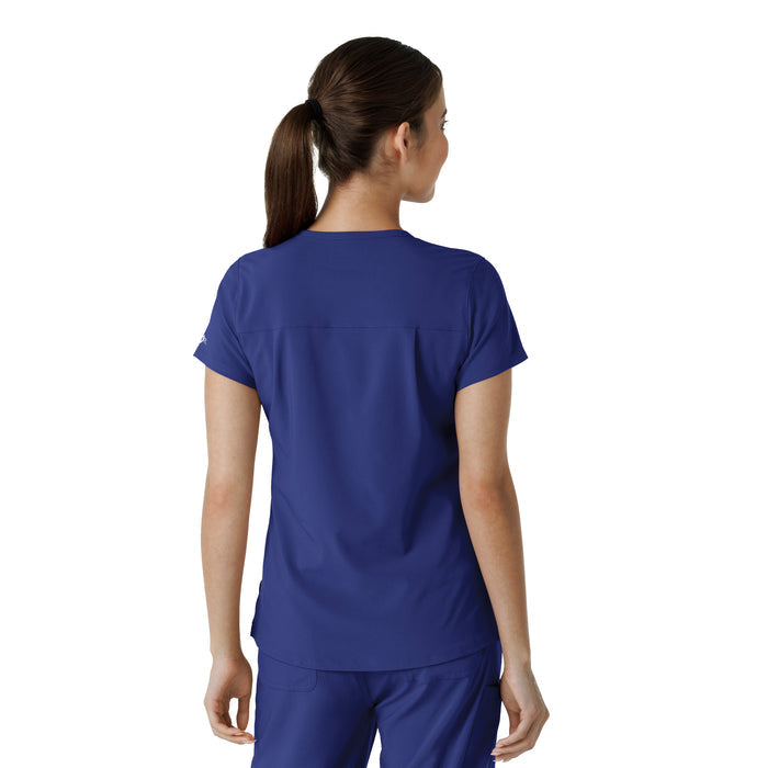 Force Cross-Flex Women's Tuck-In Scrub Top Galaxy Blue back view