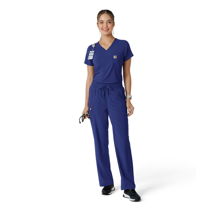 Force Cross-Flex Women's Tuck-In Scrub Top Galaxy Blue full scrub set
