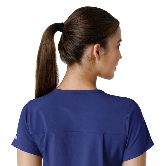 Force Cross-Flex Women's Tuck-In Scrub Top Galaxy Blue side detail 2