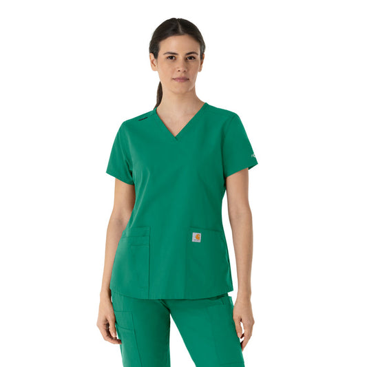 Carhartt Force Essentials Women's V-Neck Scrub Top - Hunter