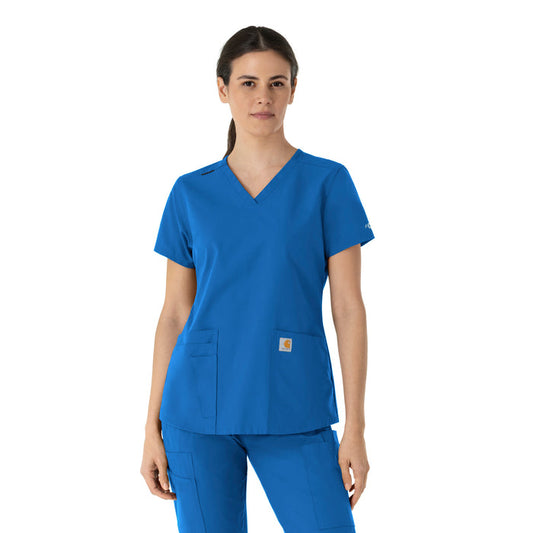 Carhartt Force Essentials Women's V-Neck Scrub Top - Royal