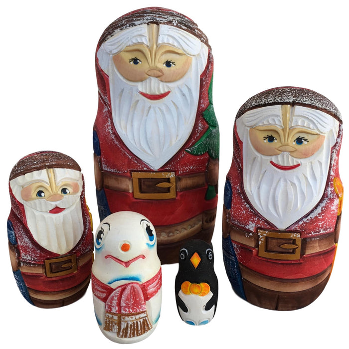 Russian red Santa Matryoshka