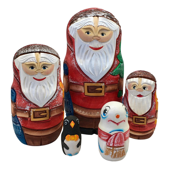 Authentic Russian Santa nesting dolls
