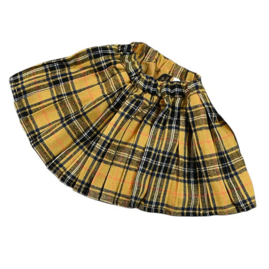 Check Pleated Skirt Yellow Check