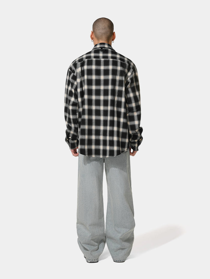 CHECK T SHIRT- DARK GREY