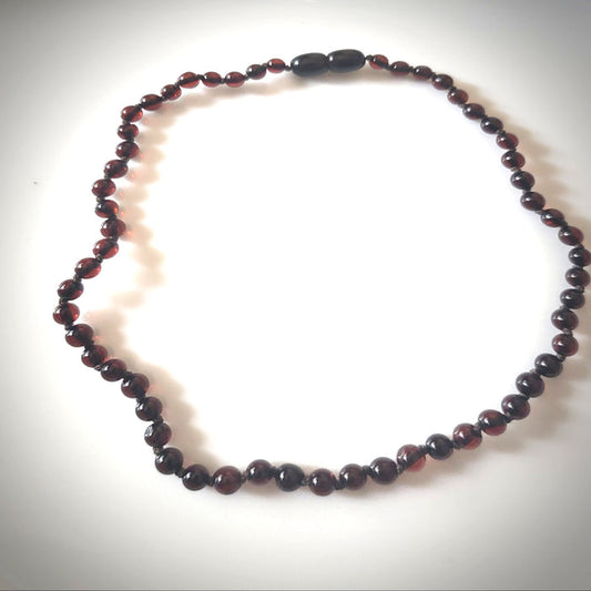 cherry amber baby teething necklace