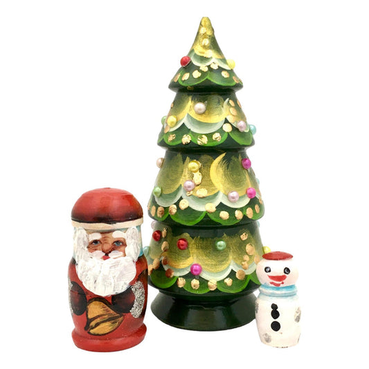 Christmas tree nesting dolls