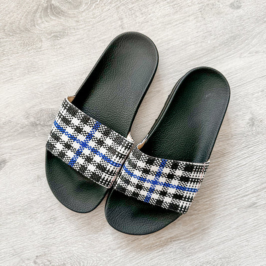 Christopher Kane Gingham Check Print Detail Slip On Slippers Slides - House Of Huntington