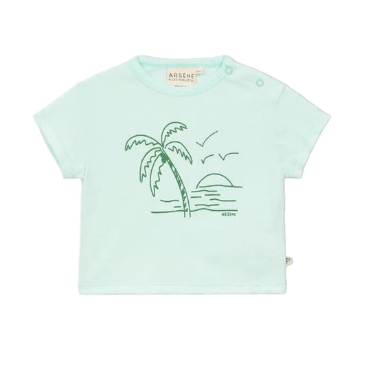 Arsene et les Pipelettes Cocotier Baby T-Shirt Azur, SMOL Lebanon