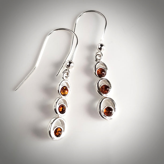 cognac amber drops earrings