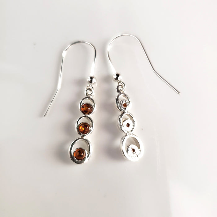 Cognac Amber in Sterling Silver Light Earrings BuyRussianGifts Store