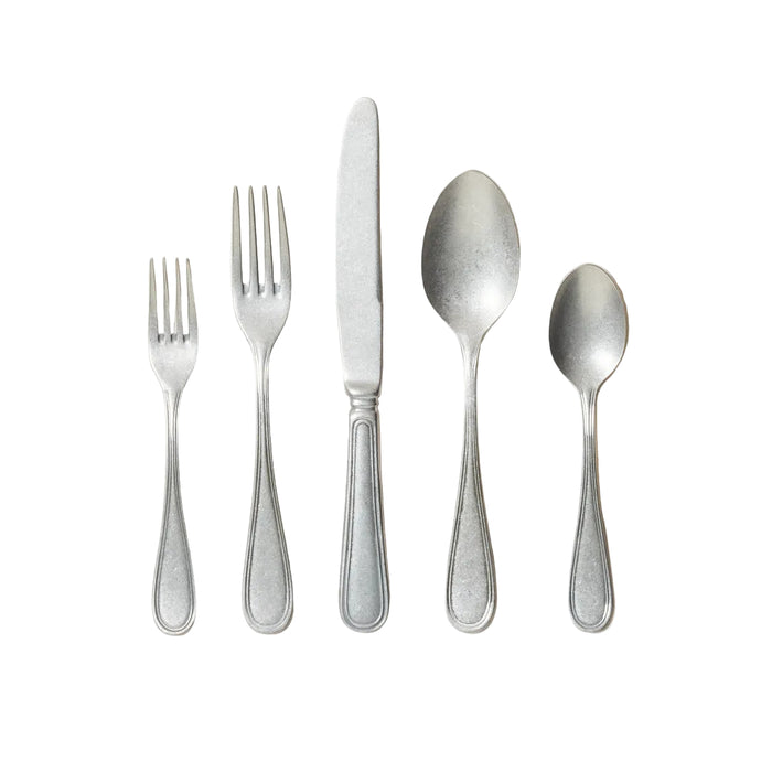 Countryman Stainless Steel Flatware — five-piece Countryman place setting; Farmhouse Pottery