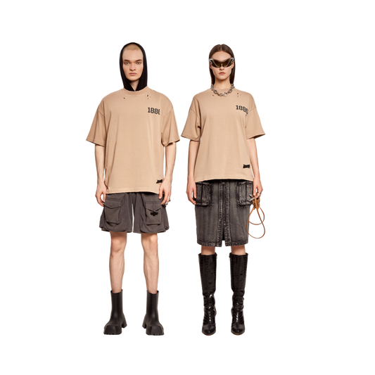 COUNTY JAIL LOGO T-SHIRT- BEIGE