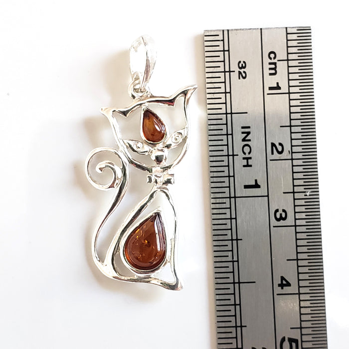 silver cat necklace
