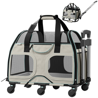 Katziela - Luxury Rider Pet Carrier with Removable Wheels - 4 Colors