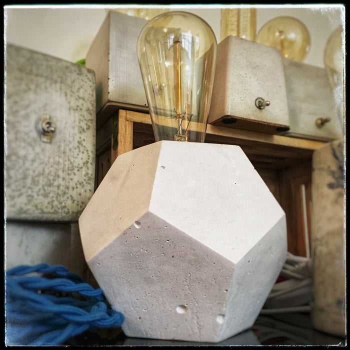 Dodecahedron Concrete Lamp
