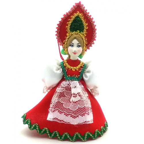 Doll in Russian Kokoshnik Christmas Ornament