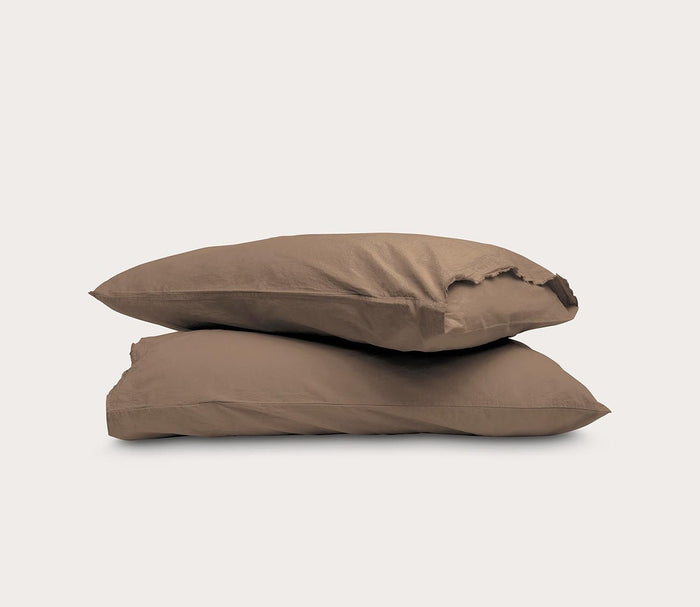 Dr. Weil Garment Washed Percale Pillowcases by Dr. Weil by PureCare in desert sandd