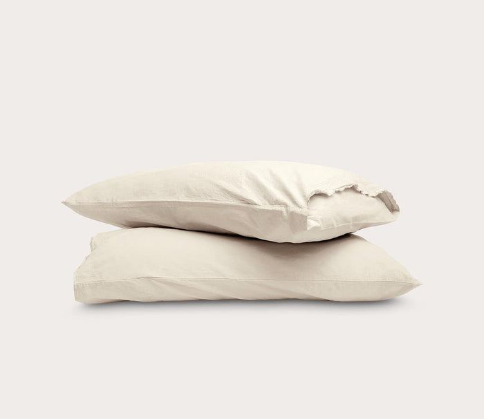 Dr. Weil Garment Washed Percale Pillowcases by Dr. Weil by PureCare, in ecru