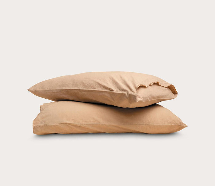 Dr. Weil Garment Washed Percale Pillowcases by Dr. Weil by PureCare, in ochre