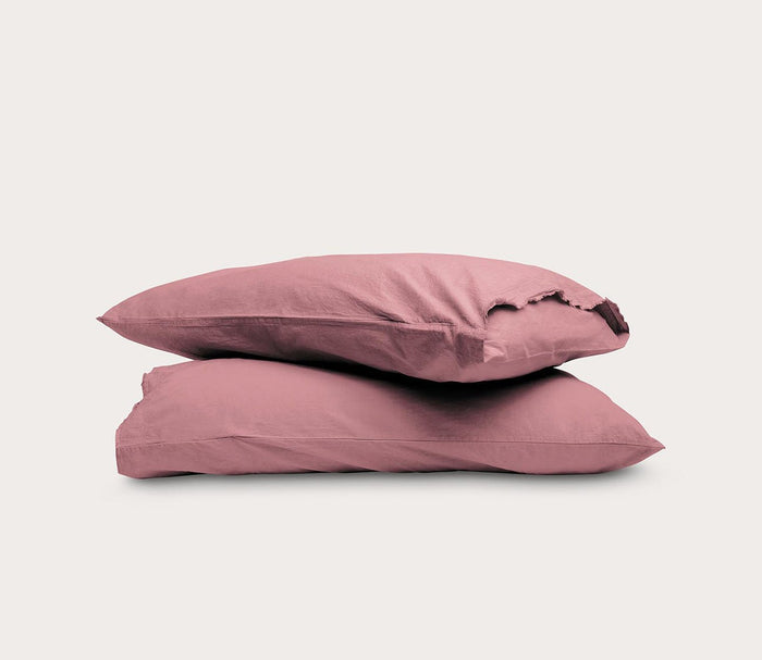 Dr. Weil Garment Washed Percale Pillowcases by Dr. Weil by PureCare in pink sandstone