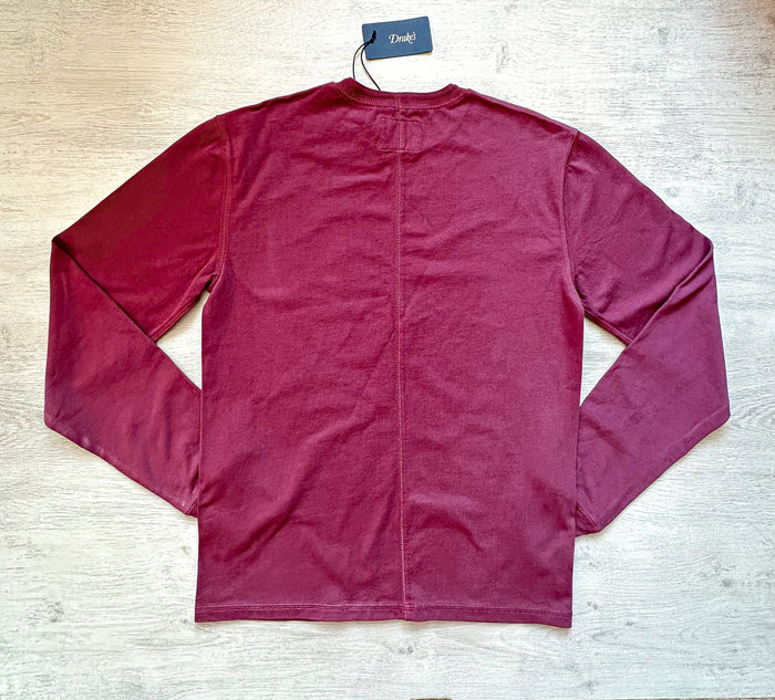 Drake's Burgundy Long Sleeve Hiking Tee Shirt - House Of Huntington