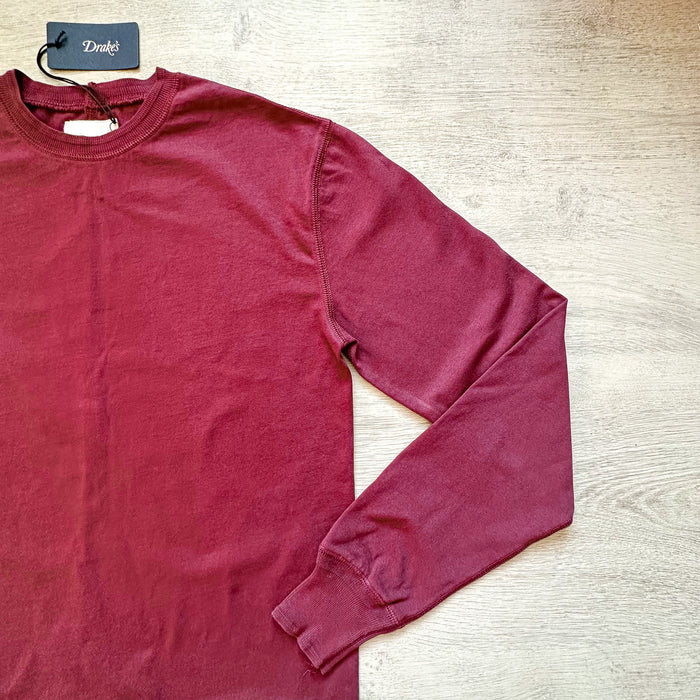 Drake's Burgundy Long Sleeve Hiking Tee Shirt - House Of Huntington