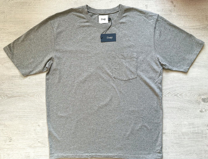 Drake's Grey Short Sleeve Chest Pocket Hiking Tee Shirt - House Of Huntington