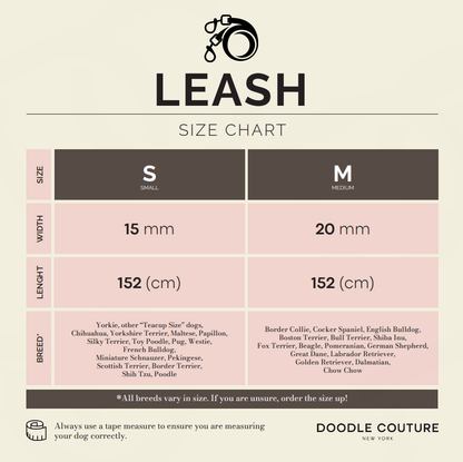 Doodle Couture, New York - Secure-In-Place Dog Leash - Blush