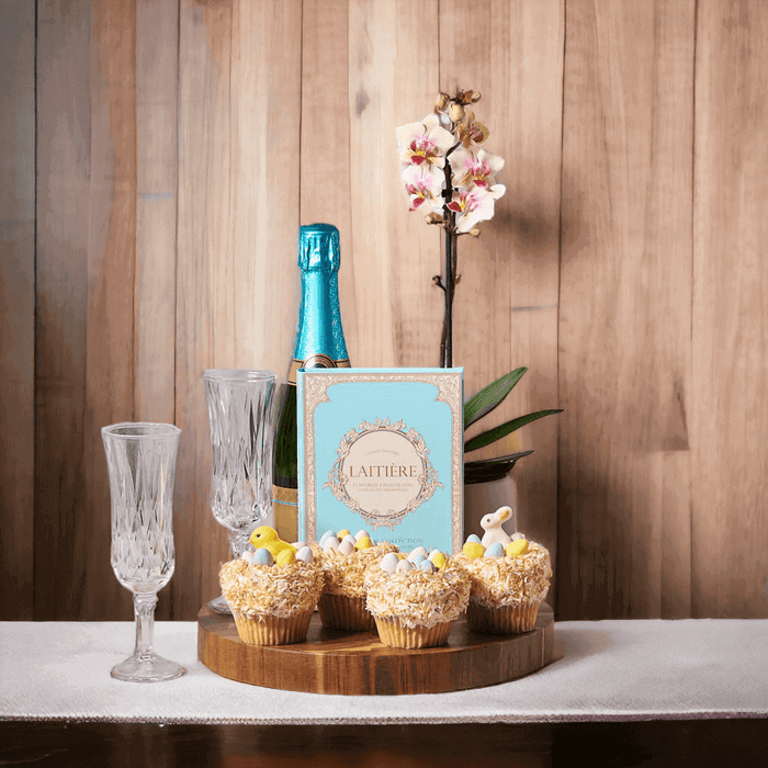 Easter Orchid & Sparkling Wine Gift Board