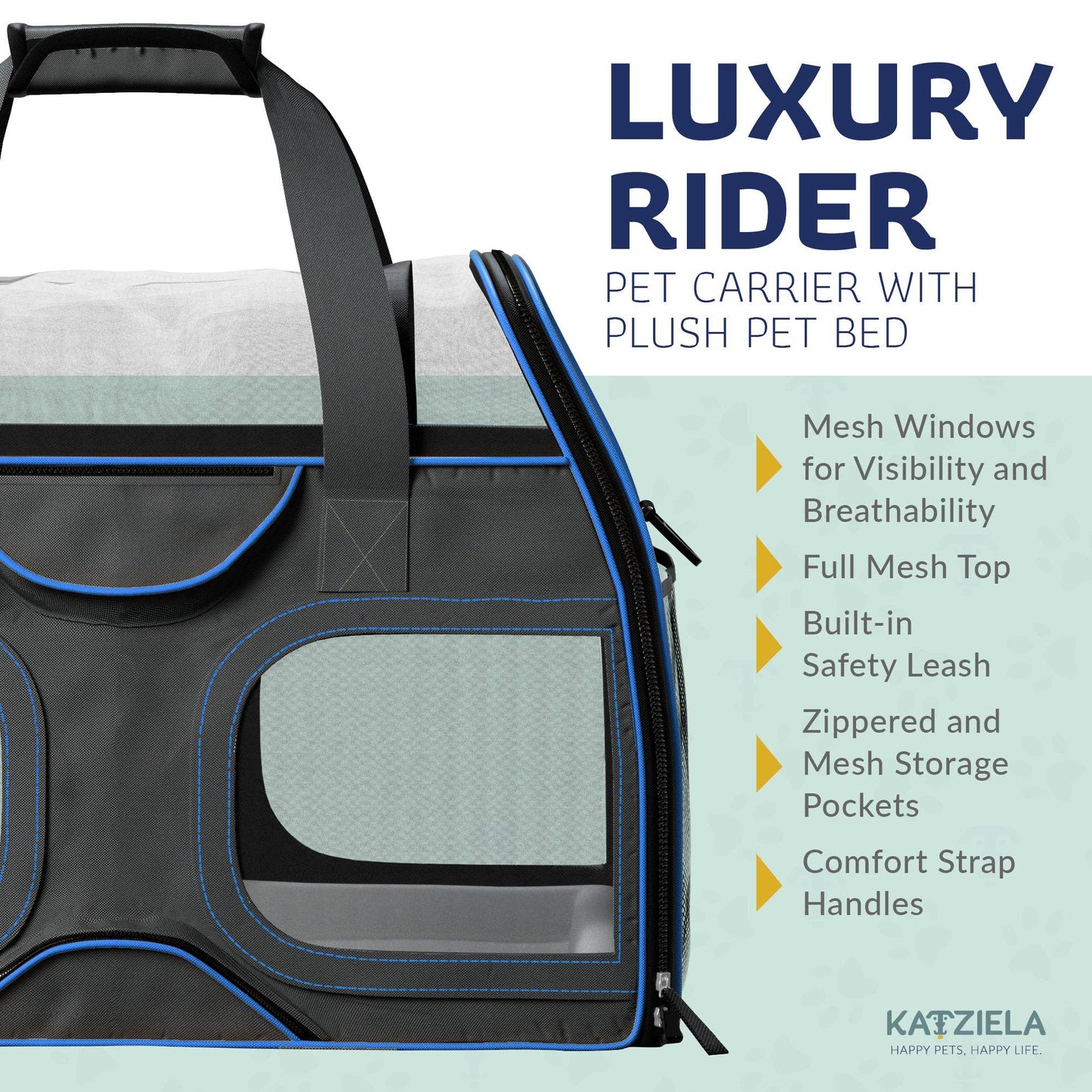 Luxury Rider Pet Carrier with Removable Wheels